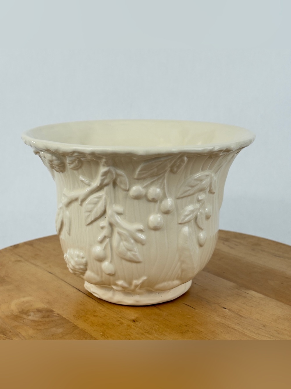 Vintage PORTA Made in Portugal Cream Ceramic Cachepot or Planter